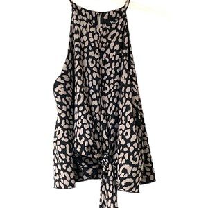 Vici Animal Print Tie Fromt Top